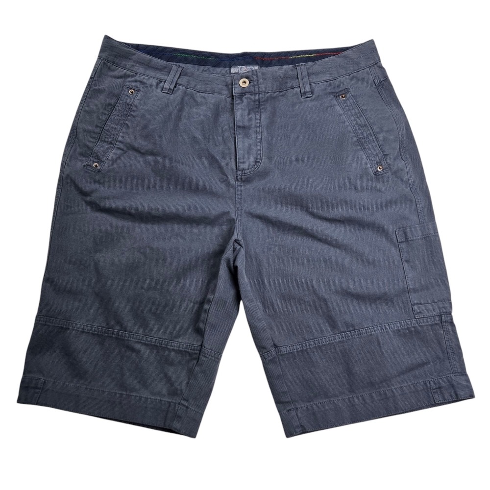 Carbon2Cobalt Blue Flat Front Cargo Cotton‎ Shorts